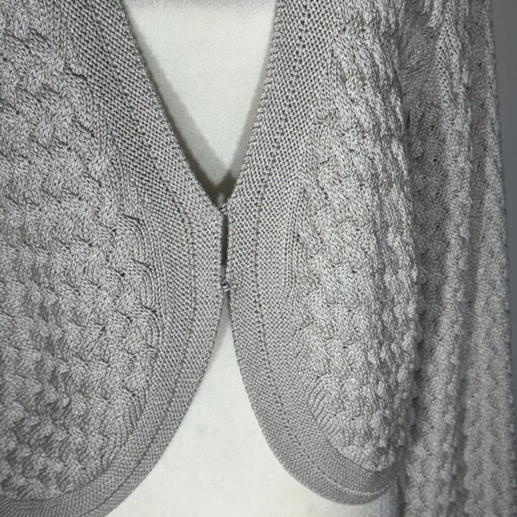 Banana Republic Women's Light Gray Two Hook Long Sleeve Cardigan Size XL - Picture 5 of 10